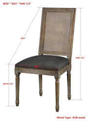 Square Maxwell Side Chair W/ Cane