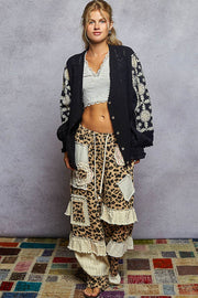 “THE ELIZA” V neck solid pattern fabric mixes sweater cardigan