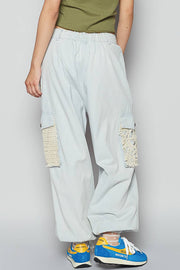 Best Seller: “The Kelly”Vintage wash crochet patche distress jogger pants