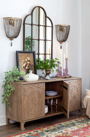 Aster Hand Carved Wood Sideboard