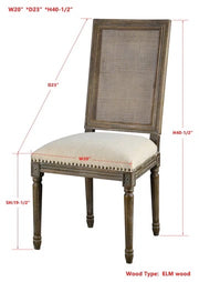 Square Maxwell Side Chair W/ Cane