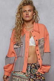 “The CORRINA” Balloon sleeve thermal edge detail collar shirt jacket (Shacket)