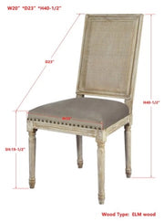 Square Maxwell Side Chair W/ Cane