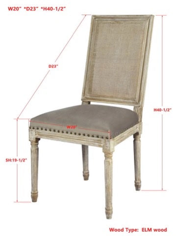 Square Maxwell Side Chair W/ Cane