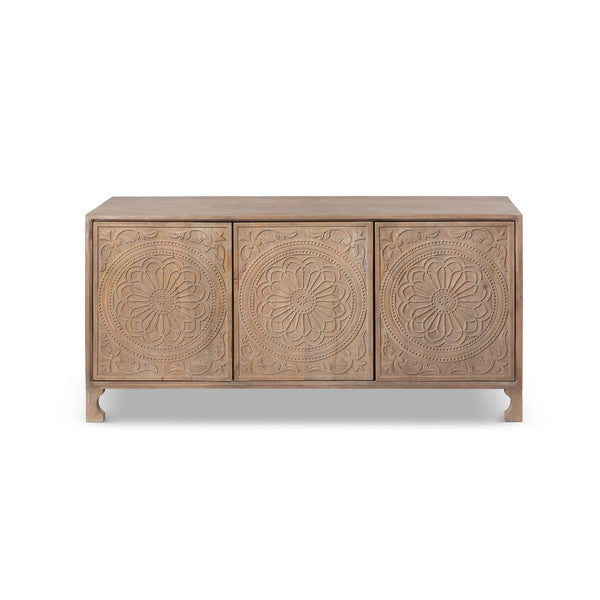 Aster Hand Carved Wood Sideboard