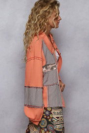 “The CORRINA” Balloon sleeve thermal edge detail collar shirt jacket (Shacket)