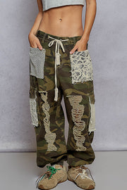 Camouflage Cargo Crochet Pocket Jogger Pant