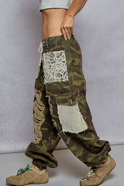 Camouflage Cargo Crochet Pocket Jogger Pant