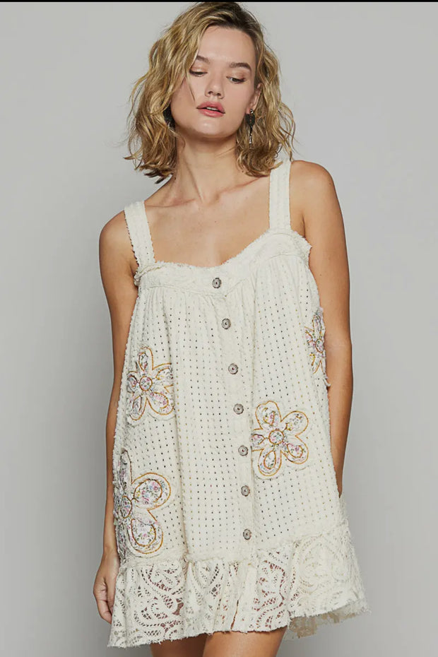 POL Vintage Charm Floral Patchwork Dress