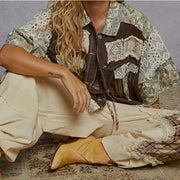 “The Bellamy” Vanity Short Sleeve Vintage Lace Patchwork Shacket
