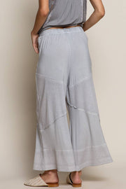 POL “THE DOVER” Contrast ribbed elastic waist casual knit culotte pants