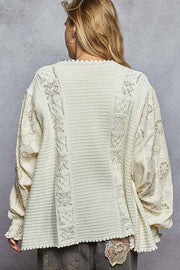 “THE ELIZA” V neck solid pattern fabric mixes sweater cardigan