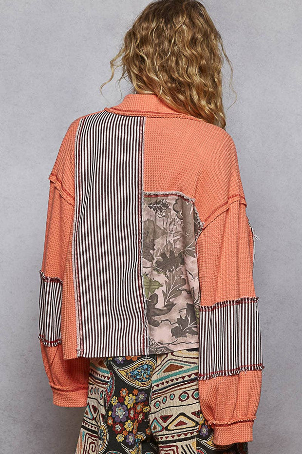 “The CORRINA” Balloon sleeve thermal edge detail collar shirt jacket (Shacket)