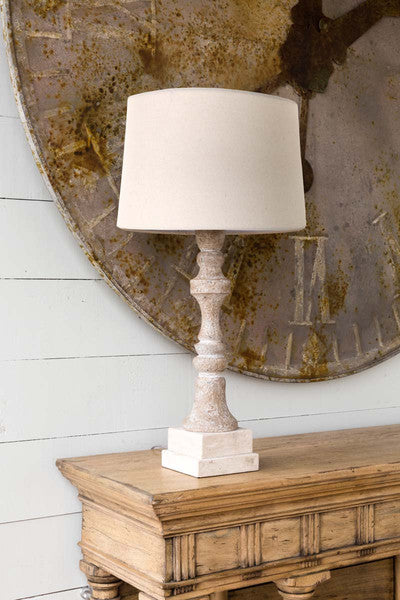 Spindle and Stone Lamp