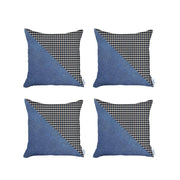 Bohemian Set of 4 Handmade Decorative Throw Pillow Houndstooth Jacquard 18" x 18" Square for Couch, Bedding