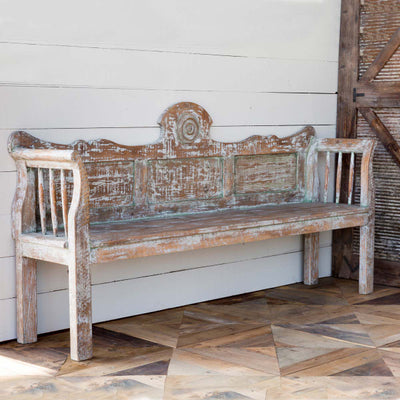Aged Painted Bench (Back Order)